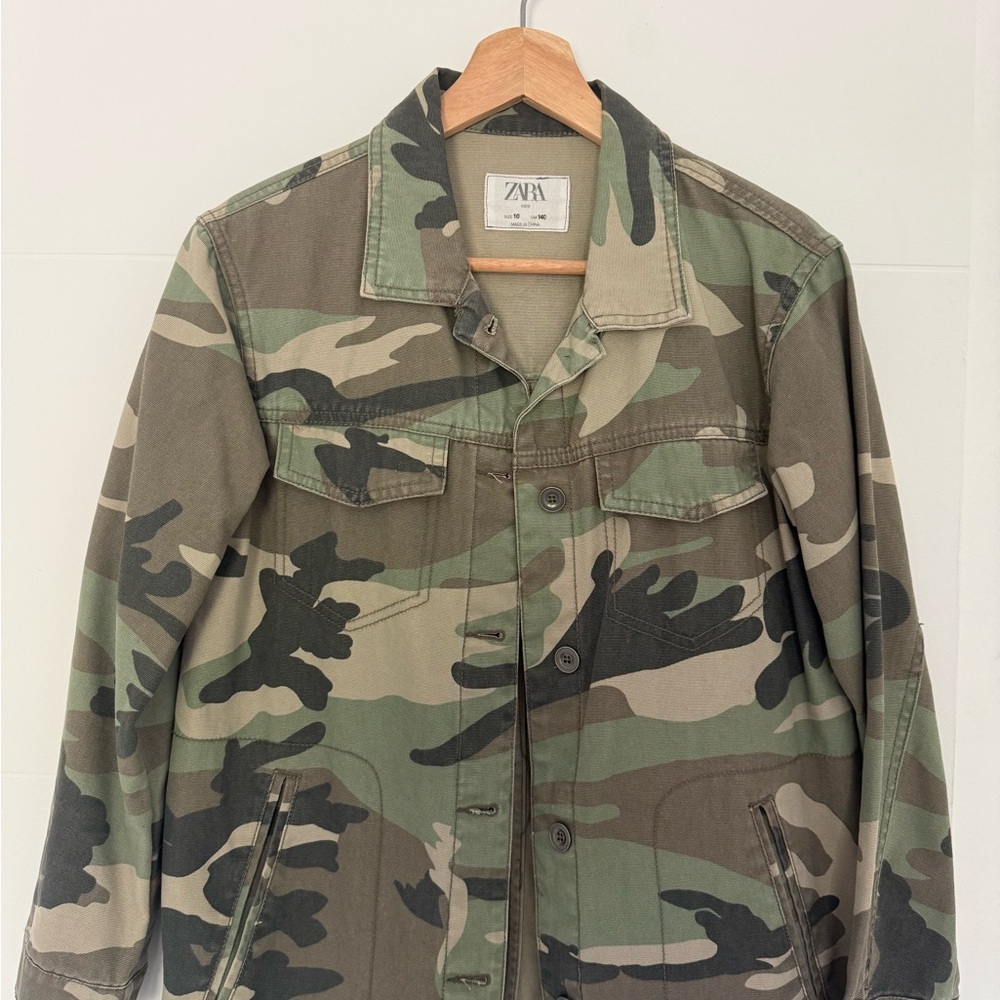Zara Green Camouflage Field Jacket